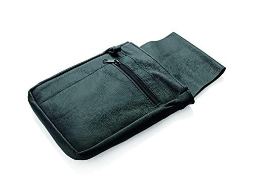 Preisvergleich Produktbild Revolvertasche / Kellnertasche feines Kalbsleder schwarz