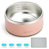 Picture of Bonteck Dog Bowl - Dog Water and Food Anti Rust & Non Slip Metal Bowls Large, Spill Proof Insulated Double Wall Pet Dish for Dogs, Cats & Pets, Stainless Steel, Dishwasher Safe (64 oz, Pink)