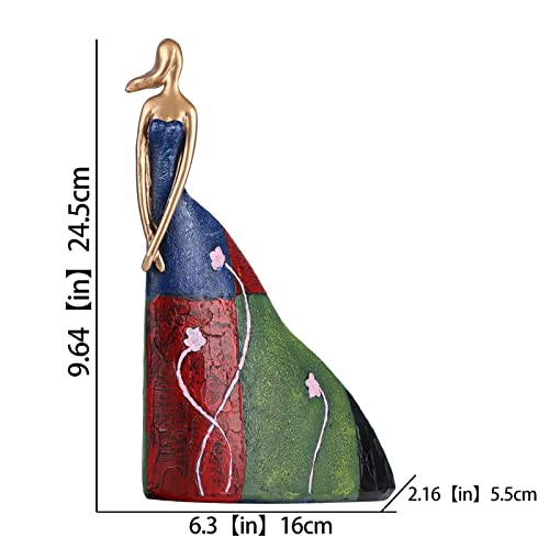 Abstract Art Female Statues And Sculptures, Modern Home Decor Statues, Colorful Painted Female Figures Ornaments For Living Room, Bedroom, Dining Table, Entrance, Home, Minimalist Home Decor (A) #TOP1