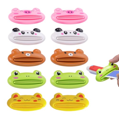 MOLZINY 10 Pezzi Cartone animato Spremiagrumi Per Tubi Colore Spremi Dentifricio Manuale Plastica Spremi Dentifricio Plastica Spremi Dentifricio Dentifricio spremi per Dentifricio Crema