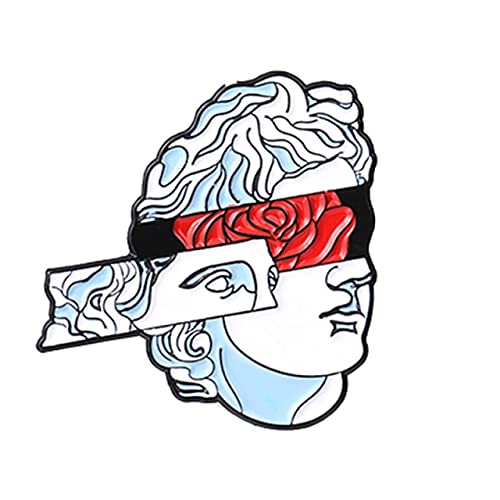 Qihe Jewelry Broche classique en émail en forme de fleur bleue pour femme, fille, homme Cover