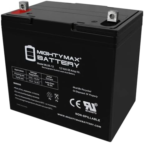 Mighty Max Battery 12V 55Ah Power Boat Pontoon Electric Trolling Motor Deep Cycle Battery