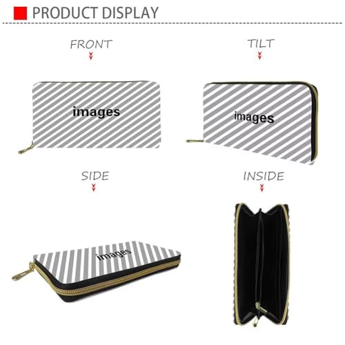 Pensura Red Lips Print Wallets Long Clutch Purse Credit Card Holder Large Capacity Organizer PU Leather Zip Around Wallet for Women 6