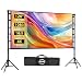 Beamer Leinwand mit Stativ 120 Zoll - LEORFI Projektionsleinwand Ständer Outdoor Tragbar mit Tragetasche, Indoor HD 16:9 Front Rück,Höhenverstellbar, für Camping und Heimkino