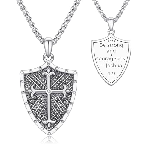 Pendentif crusader templier en argent sterling pour homme