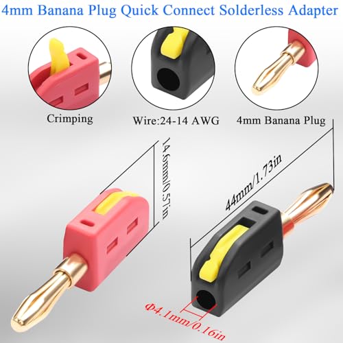 QIANRENON Conector Banana 4mm Solderless 32A Rojo y Negro miniatura 6