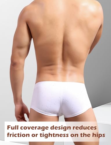 SEAUR Men's Sequin Boxer Briefs Seamless Pouch Underwear Low Rise Breathable Trunks Stretchy Underpants2