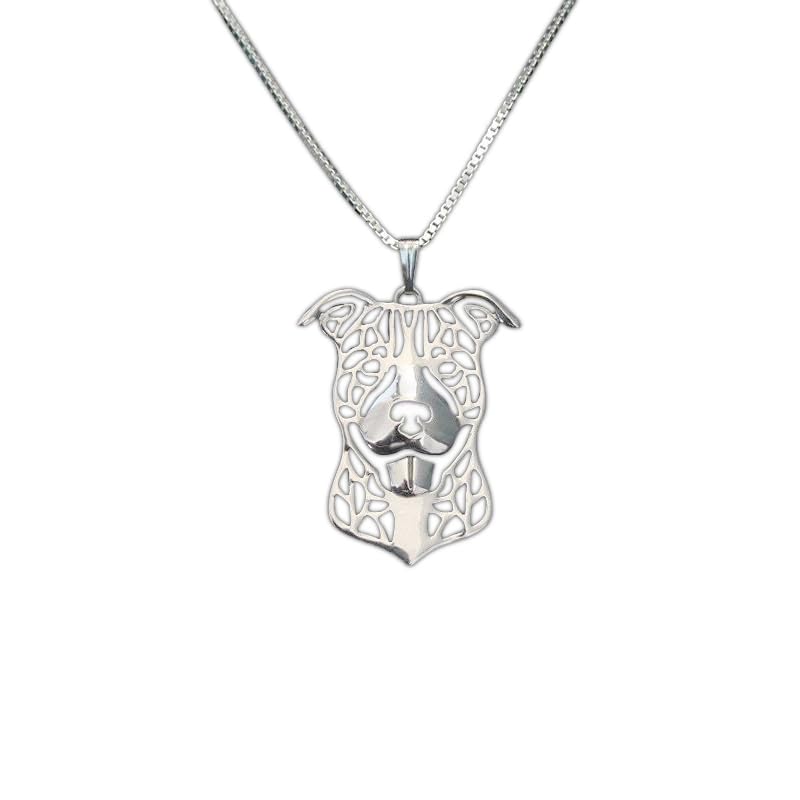 925 Sterling Silver Pitbull Pendant Necklace Gift For Dog Lovers Necklace Pet Jewelry Memorial Keepsake Show Dog Rare Personalized Animal Jewelry Birthday Custom Jewelry