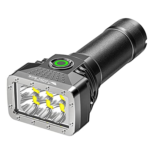 DNCG Linterna táctica recargable, linterna de mano de 4 engranajes, linterna impermeable de alta potencia, linterna de alta luz para exteriores para acampar y senderismo