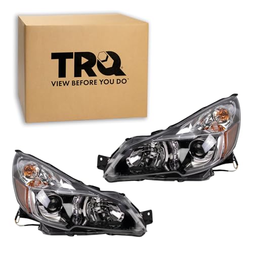 Image of TRQ Headlight Assembly Set SU2502141 SU2503141 Compatible with 2013-2014 Subaru Legacy Outback