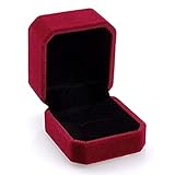 Geff House Velvet Ring Box - Jewelry Display & Gift Box - Removable Insert & Soft Lining - Engagement Ring Case & Organizer
