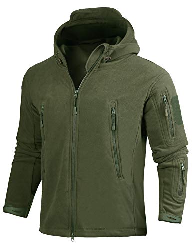 Abollria Men's Military Tactical Jacket Soft Shell Fleece Coat Outwear Hunting Camouflage Jacket