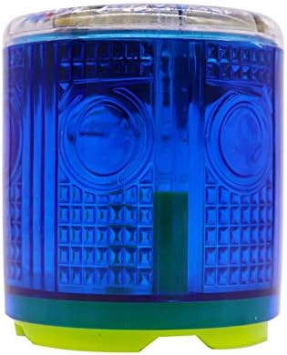 Aolyty Solar Strobe Warning Light Strong Magnetic Base Flashing Super Bright 360 Degree Wireless Automatically Turn On Waterproof for Construction Traffic Factory (Blue)
