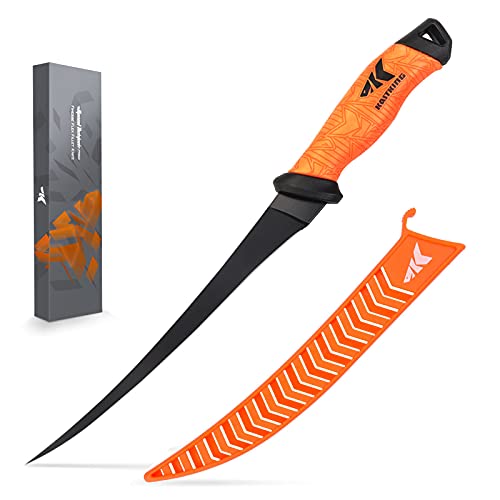 KastKing Speed Demon Pro Fillet Knife - Razor Sharp G4116 German Stainless-Steel Blade, Professional Level Knives for Filleting and Boning, Non-Slip Handles, Includes Protective Sheath