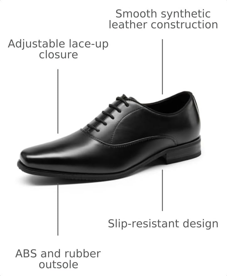 Image of Bruno Marc Men's Plain-Toe Lace Up Dress Oxfords