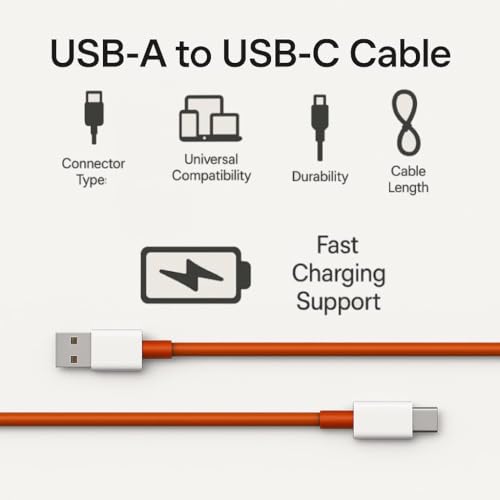 Image of ORIGINAL 100W USB to Type C SuperVooc /Dash Fast Charging Cable [2 Yrs Warranty*] Compatible for One plus 13 /13r12 /12r /11 /11r /10r,10t,10,10 pro,9 Pro,8,8T,7t,7t Pro,6,Nord,4,3,2,2t,Ce2Lite,Ce3 lite
