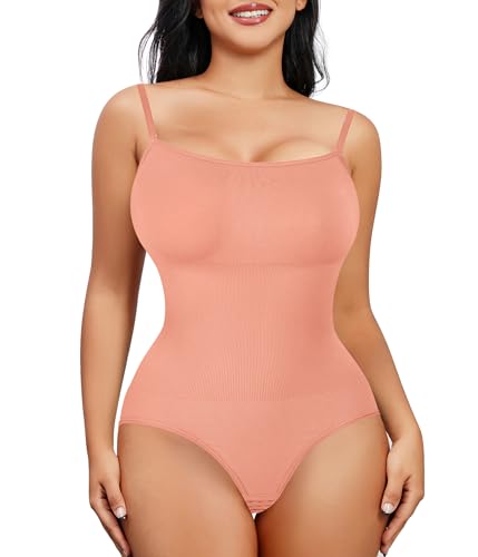 Image of Nebility Shapewear Bodysuits for Women - Tummy Control Square Neck Bodysuit Seamless Full Body Shaper Going Out Top