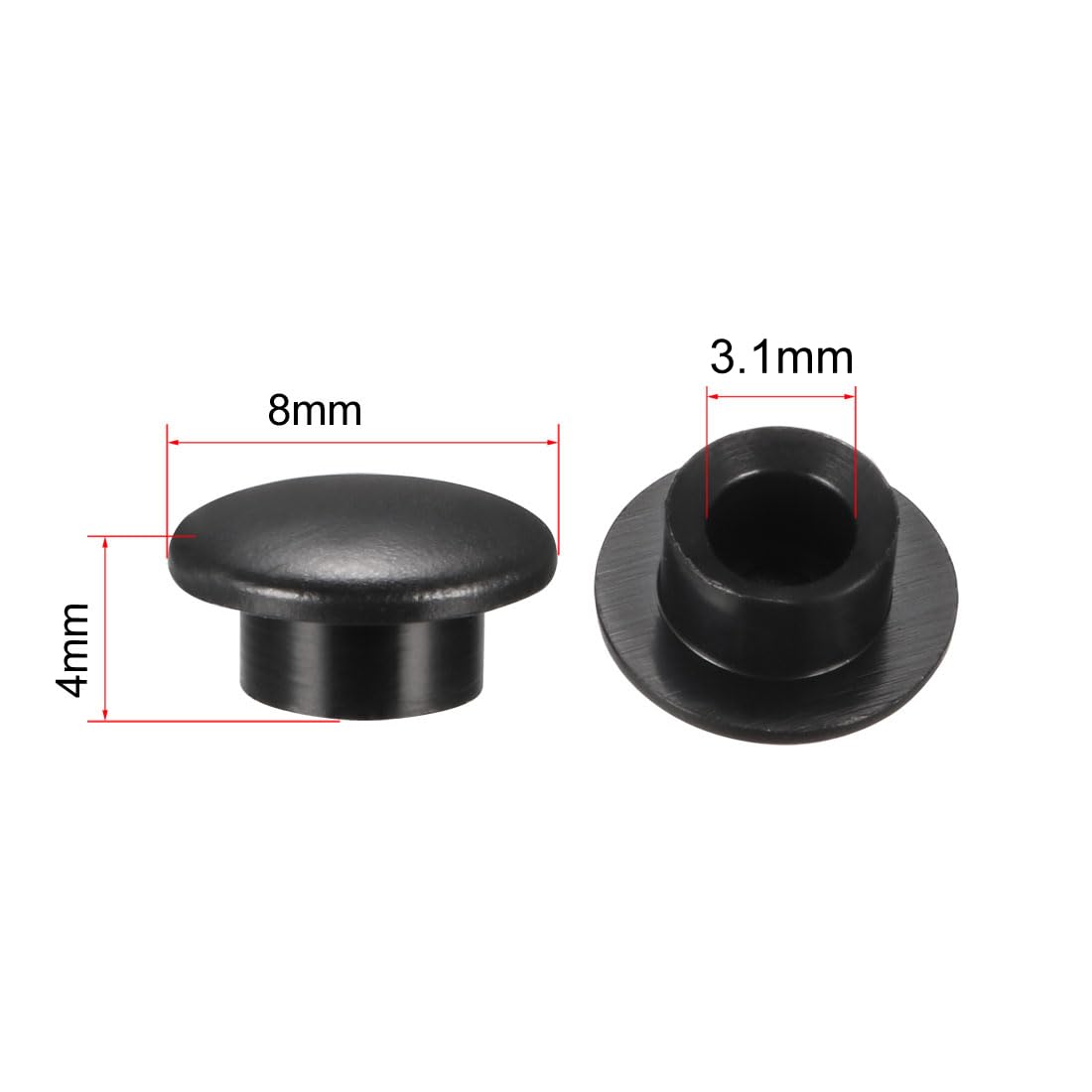 Amazon | uxcell タクトスイッチキャップカバー ブラック 6x6マイクロ