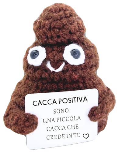 Regalo Original Mujer Hombre, Popo Positivo Divertido y Motivador, Peluche Cumpleaños, Navidad, Amigo Invisible, Decoración Oficina y Hogar, Idea Graciosa Pareja (Popo en Italiano)