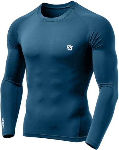 Image of Sportinger Men's Compression Shirts Long Sleeve, Base-Layer Quick Dry Workout T Shirts Sports,Gym, Running T-Shirt