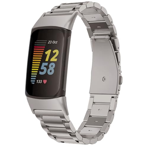 Correa de titanio compatible con Fitbit Charger 6/5