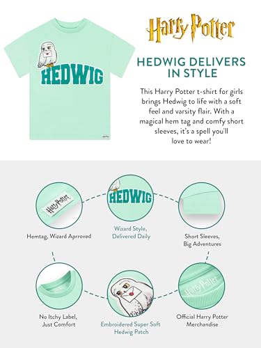 Harry Potter Shirt, Hedwig Girls Short Sleeve Shirt, Cotton Kids Tshirt for Summer, Hogwarts Girls Boxy Top4