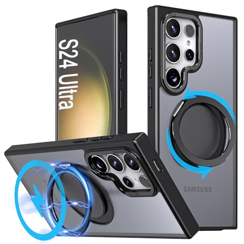 Coque anneau magnétique Galaxy S24 Ultra antichoc pour éviter les chutes