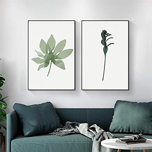 Arte de pared abstracto nórdico en lienzo, 2 piezas de 40x60cm para salón