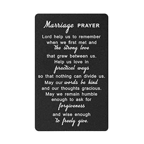 DegasKEN Marriage Prayer Card, Engraved Aluminum Wallet Card, Perfect Wedding for Husband, Fits in Wallet