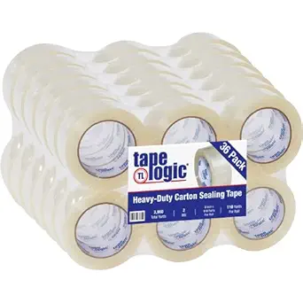 Tape Logic 2 Inch x 110 Yards Clear Acrylic Packing Tape, 2.0 Mil Thick, Pack of 36 Rolls, for Packaging, Shipping, Moving, Home and Office