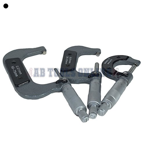 Micromètre de précision 0-75 mm AB Tools à enclumes en carbure dur - 5