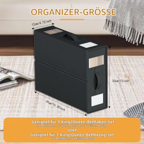 WANGIRL 6 Stück Aufbewahrung Bettwäsche Organizer, Faltbarer Aufbewahrungstasche für Bettlaken Kann in Kleiderschrank… – Ansicht 3