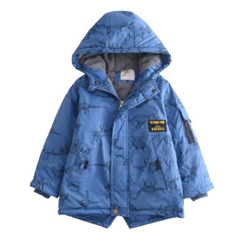 ACURYX Abrigo con capucha para niño o niño, de invierno, acolchado, de algodón, cortavientos, impermeable, 4-13 años, turquesa, 5-6 Years