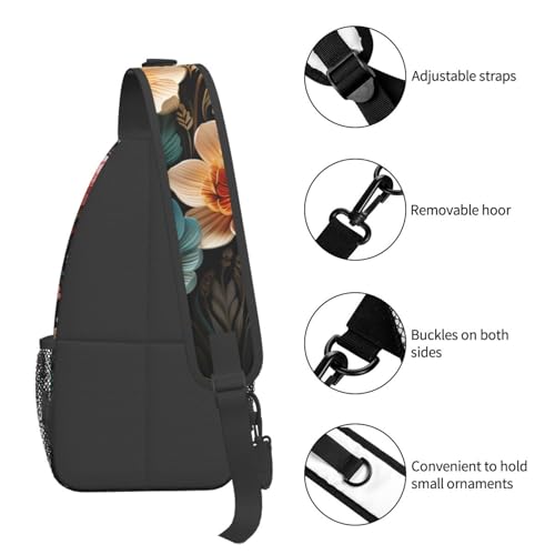 Bolso tipo sling pequeño con patrón floral para senderismo miniatura 5
