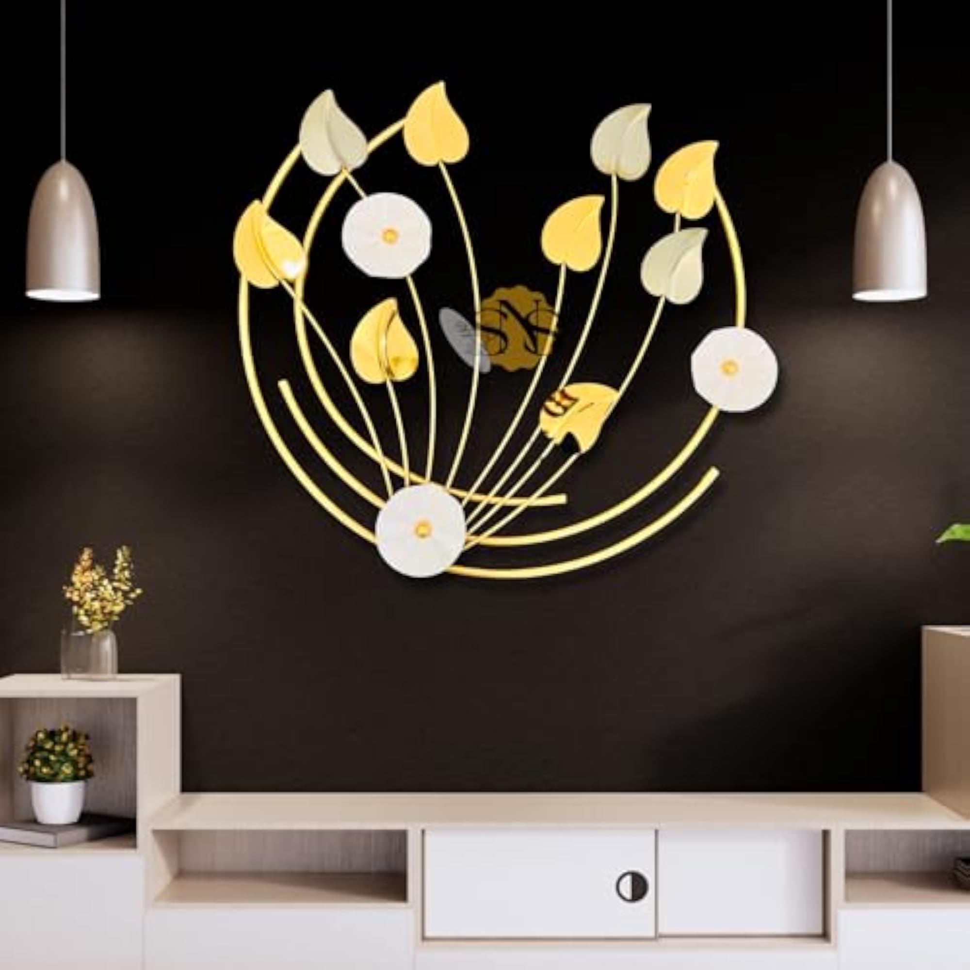 Luxury PVD Metal Moon Wall Art Decorations