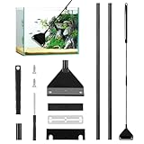 LACHT Kit per la pulizia dell'acquario, kit 3 in 1 per la pulizia dell'acquario, con asta ...