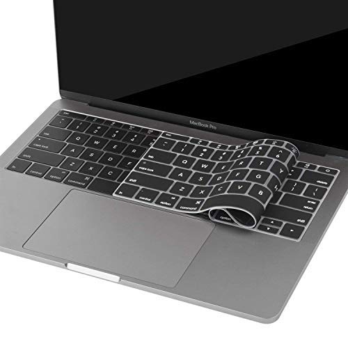 Image of Oaky MacBook Pro 13 inch Without Touch Bar 2017 /2016 Keyboard Protector Keyboard Skin Protector Model - A1708 and MacBook 12 inch A1534 Silicone Black