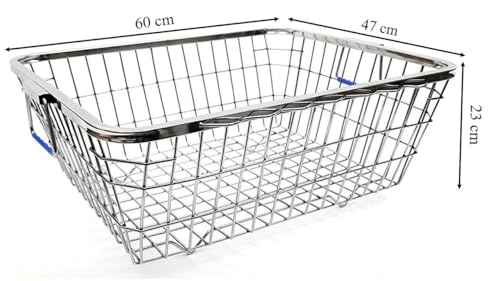 Image of Extra Large Stainless Steel Dish Drying Rack 60x47x23 cm - Heavy Duty Kitchen Countertop Utensil Stand with Detachable Drip Tray, Rust Proof Plate Bowl Drainer Basket