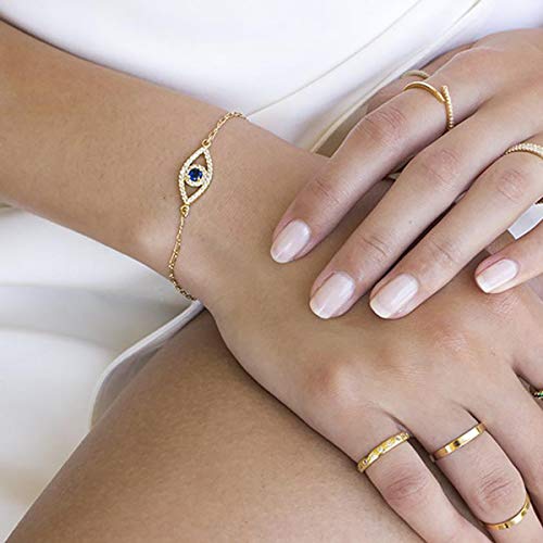 Image of MEVECCO Bracelet for Women 14K Gold Plated Dainty Chain Simple Jewelry Cute Handmade Minimalist for Her