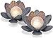 Produktbild Dekoratives Solar Lotusblüten 2er Set aus Metall - angenehm warmweißes Licht - traumhafte Lichteffekte durch Bruchglasoptik - 27 x 9cm - Solarlampe Gartenbeleuchtung Lotusblume 2PCS B