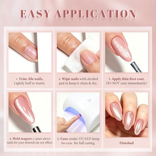 Esmalte de uñas gel cat eye YSC 3 en 1 10ml miniatura 6