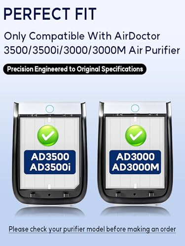 Image of 3500 Replacement Filter Compatible with Air Doctor 3000, 3500 & 3500i Air Purifiers - 1 High-Efficiency Filter, 2 Carbon /VOC Filters, and 4 Pre-Filters - Compare to Part # ADF3001, ADF3002 & ADF3003