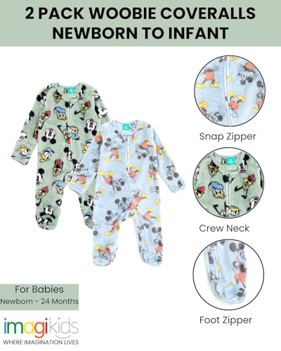 Disney Baby 2 Pack Zip Up Sleep N' Plays Newborn to Infant Sizes (Newborn - 24 Months)3