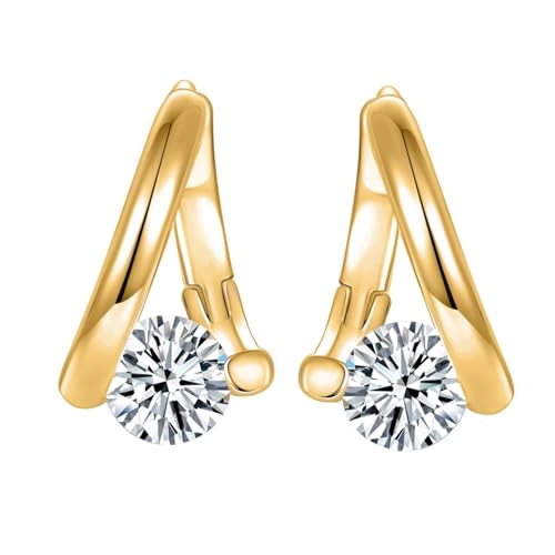 Boucles d'oreilles moissanite en argent 925 torsadé pour femme