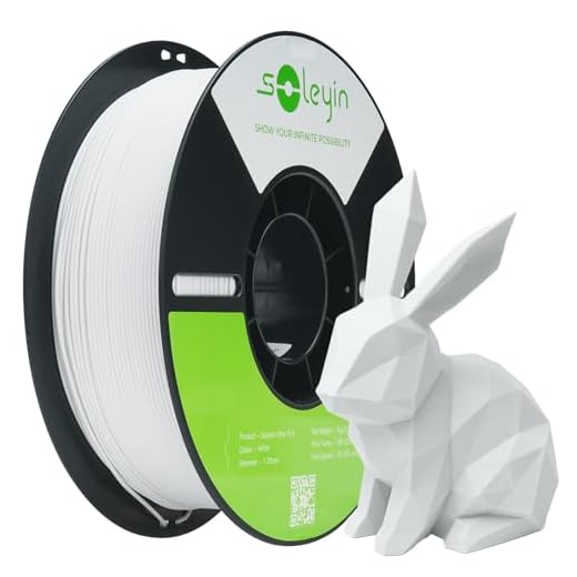 SOLEYIN Filamento PLA 1,75 mm per Stampanti 3D, Filamento Ultra PLA Veloce, 1 kg (2,2 libbre), Precisione Dimensionale +/- 0,02 mm, Alta Velocità 30-300 mm/s(#Bianco)