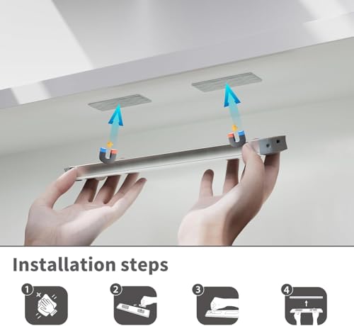 Image of Magnetic LED Cabinet Lighting, Blue, Pack of 20 Round and Rectangular Lights