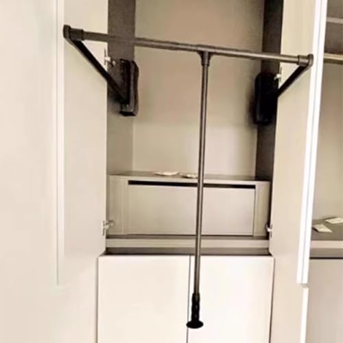 Tringle de placard réglable 55-125 cm télescopique relevable en acier - 8