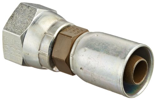 Image of EATON Weatherhead Coll-O-Crimp 08E-08L 30 Degree Flare Female Swivel Fitting, AISI /SAE 12L14 Carbon Steel, 1 /2 inch Hose ID, 1 /2 inch Pipe Size