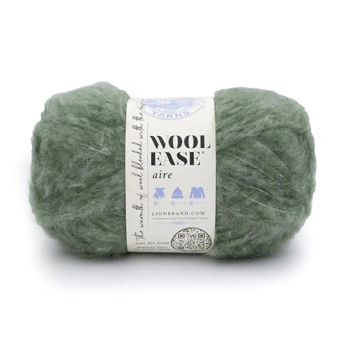 Image of Lion Brand Yarn, Wool-Ease Aire Crochet Yarn, Sage, Green, 1 Pack
