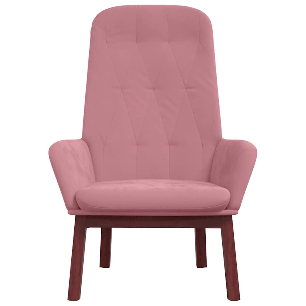 Relax-Sessel Samt Rosa, Polstersessel mit Metallgestell, Bequemer Lesesessel für Wohnzimmer Schlafzimmer, 70x77x98 cm